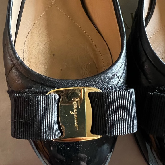 Ferragamo black flats authentic. Purchased in Vegas at Caesars. - Picture 3 of 5